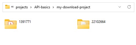 picture of a folder window with two folders of downloaded files